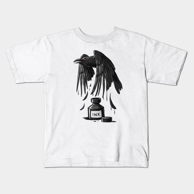 Ink Raven Kids T-Shirt by Freeminds